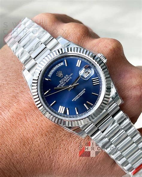 rolex day date 40 blue dial